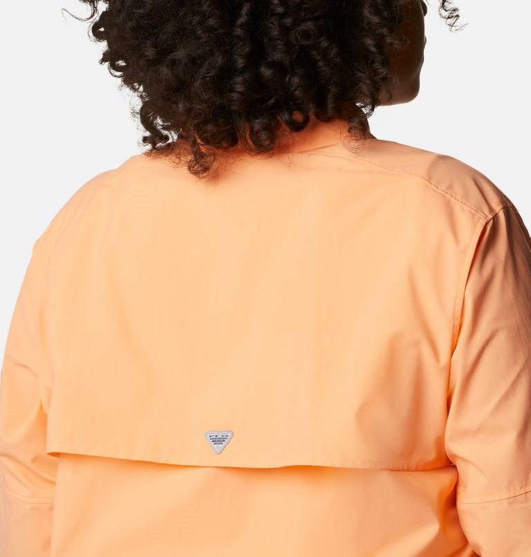 Women's Columbia PFG Bahama Long Sleeve Shirts Orange | Plus Size CA-I60L3